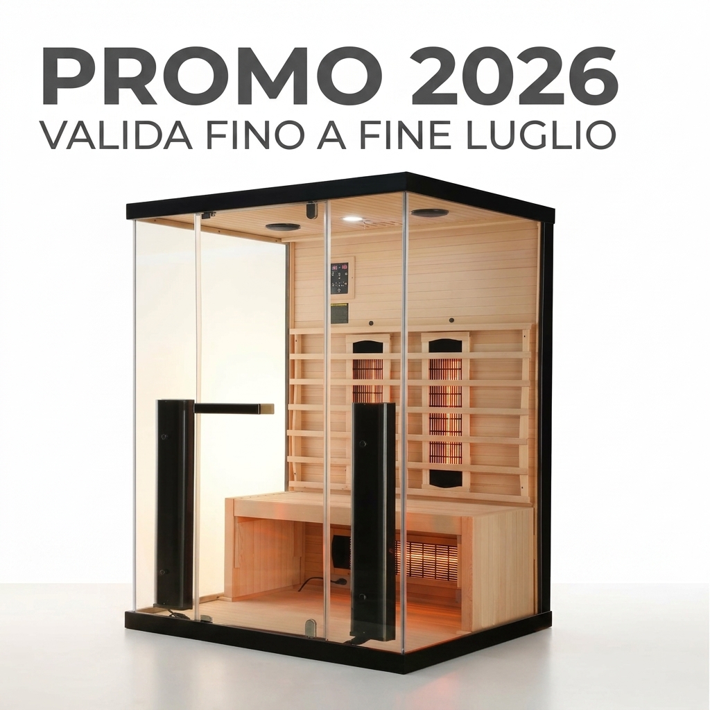 Sauna infrarossi vetrata 2 persone Full Spectrum 125x100 cm