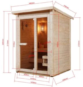 Misure sauna da esterno per 3 persone economica