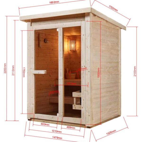 Misure sauna da esterno per 3 persone economica