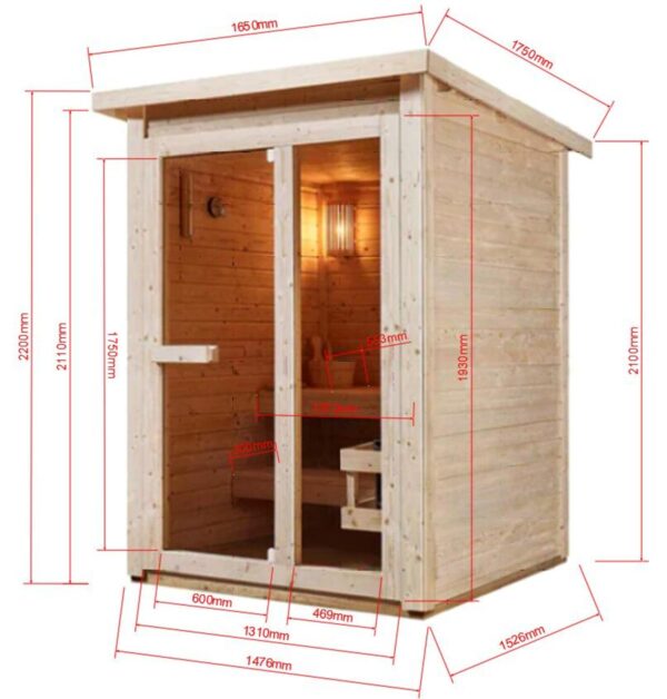 Misure sauna da esterno per 3 persone economica