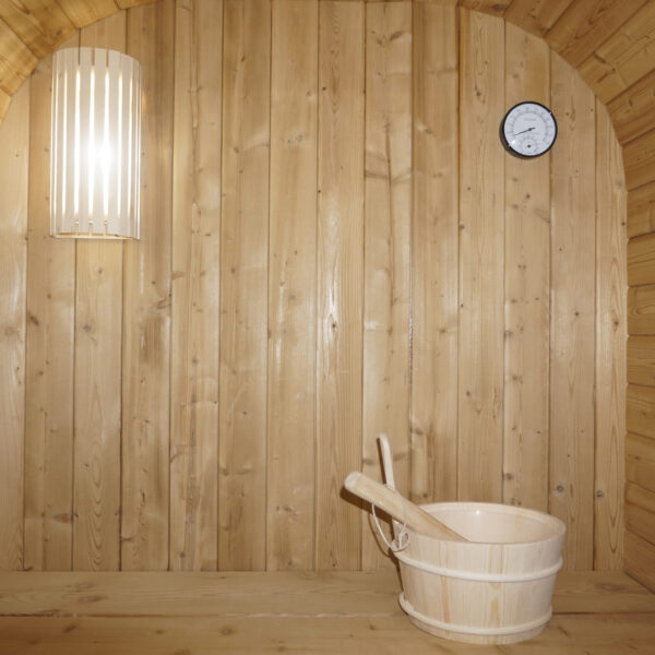parete quadrata con angoli arrotondati sauna da esterno