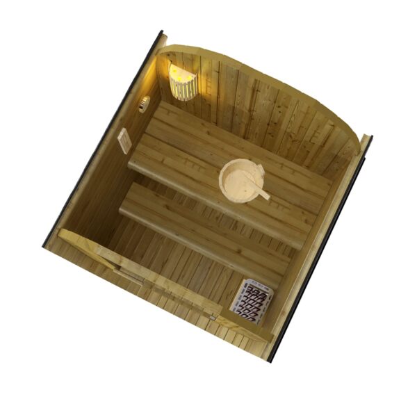 vista interna sauna da terrazzo basso prezzo