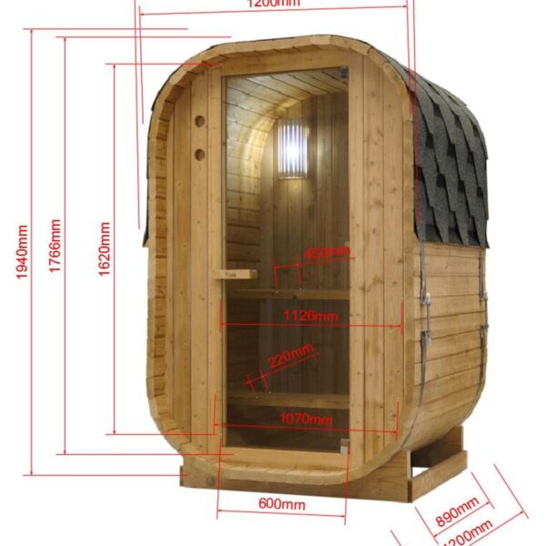 misure sauna economica da terrazzo