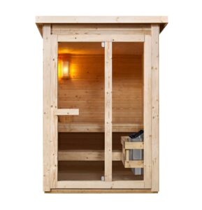 frontale vetrato sauna economica da giardino in vetro