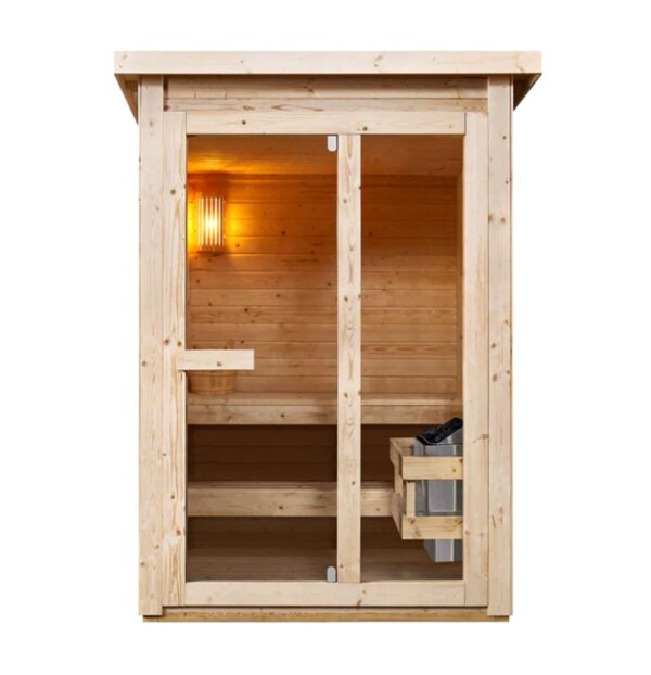 frontale vetrato sauna economica da giardino in vetro