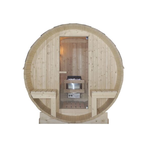 sauna in abete economica con terrazzino