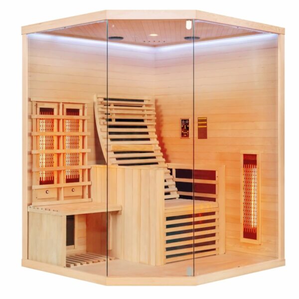 sauna ad infrarossi Panorama con vetrata, cromoterapia full spectrum e carbonio