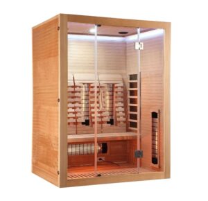 sauna infrarossi 3 persone con radiatori full spectrum e schienali ergonomici