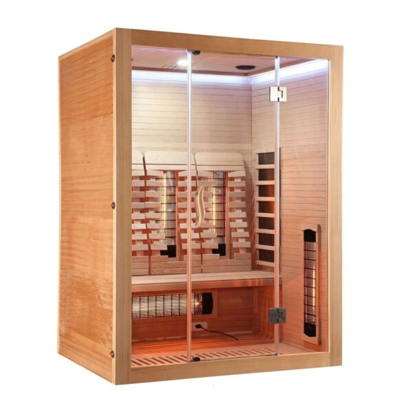 sauna infrarossi 3 persone con radiatori full spectrum e schienali ergonomici