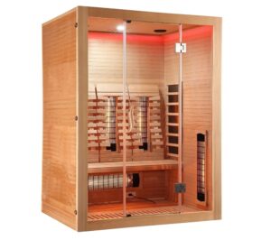 sauna infrarossi 3 persone con radiatori full spectrum e schienali ergonomici
