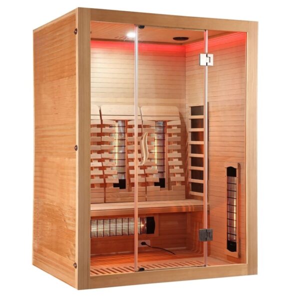 sauna infrarossi 3 persone con radiatori full spectrum e schienali ergonomici