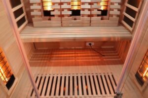 sauna infrarossi 3 persone con radiatori full spectrum e schienali ergonomici
