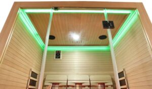 sauna infrarossi 3 persone con radiatori full spectrum e schienali ergonomici