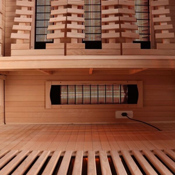 sauna infrarossi 3 persone con radiatori full spectrum e schienali ergonomici