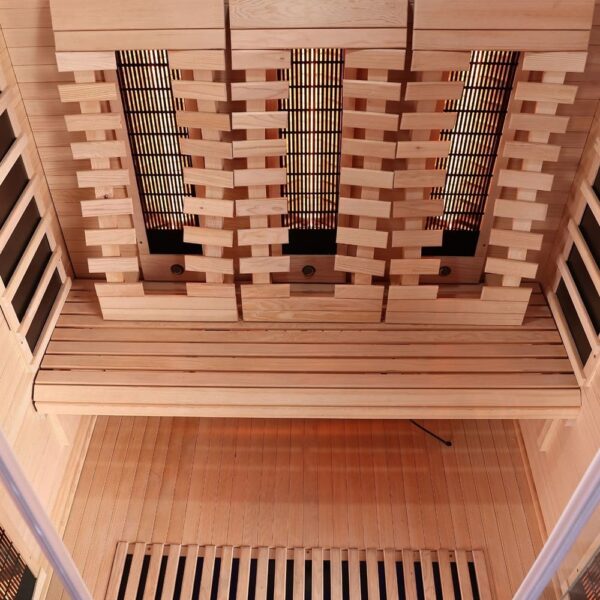 sauna infrarossi 3 persone con radiatori full spectrum e schienali ergonomici