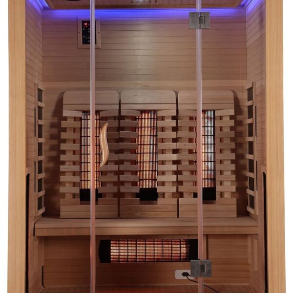 sauna infrarossi 3 persone con radiatori full spectrum e schienali ergonomici