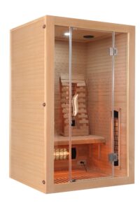 sauna infrarossi per due persone full spectrum con potenza regolabile e frontale vetrato vista interna