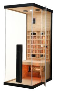 sauna ad infrarossi completamente vetrata con cromoterapia 3-4