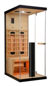 sauna ad infrarossi completamente vetrata con cromoterapia 3-4
