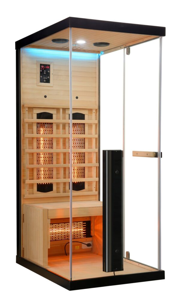 sauna ad infrarossi completamente vetrata con cromoterapia altre viste