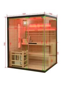 SB50150 misure sauna finlandese con sale e cromoterapia