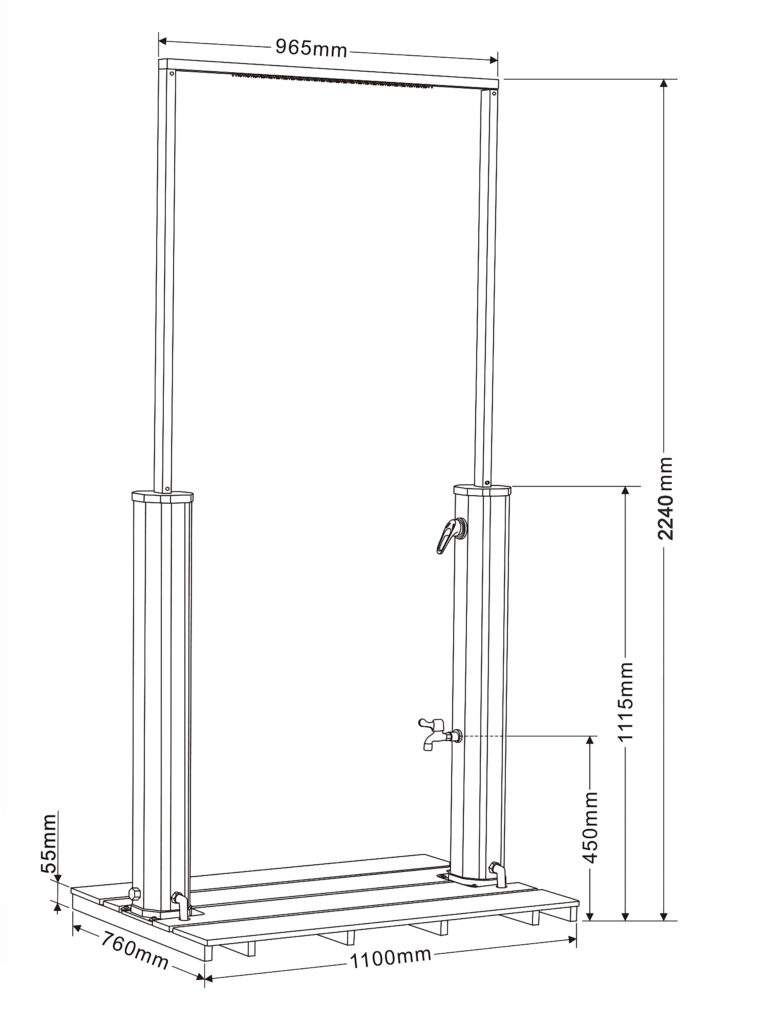 Misure Doccia Solare Doppia SD30