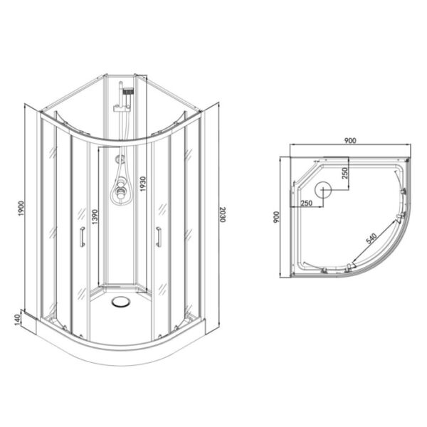 dimensioni doccia 90x90