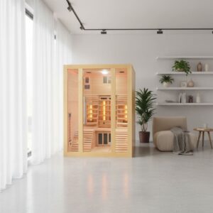 sauna ad infrarossi con due lettini in studio