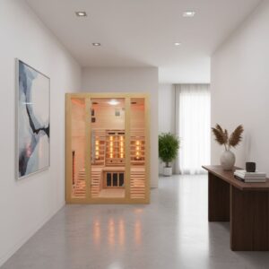 sauna ad infrarossi con due lettini
