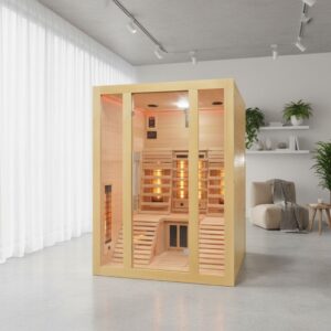 sauna ad infrarossi con due lettini