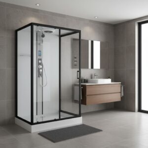 box doccia a centro parete 120x90