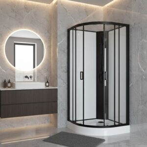box doccia ad angolo curvo 90x90