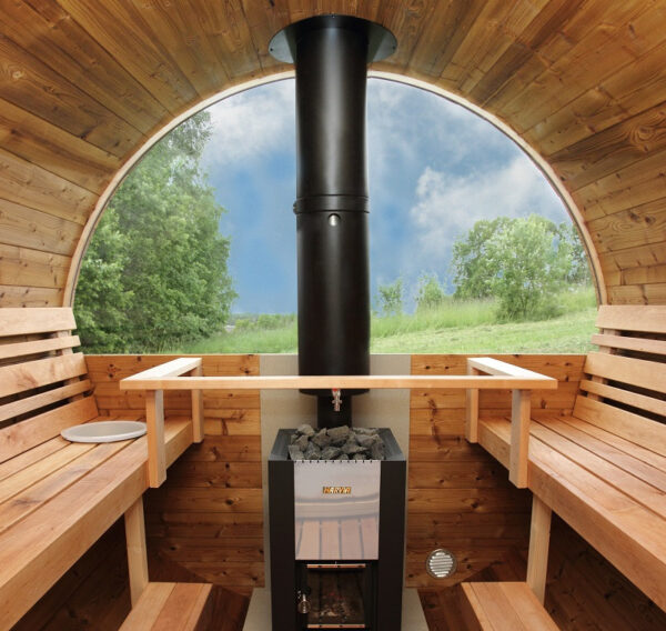 Sauna finlandese a botte da esterno diam 2 x 4m