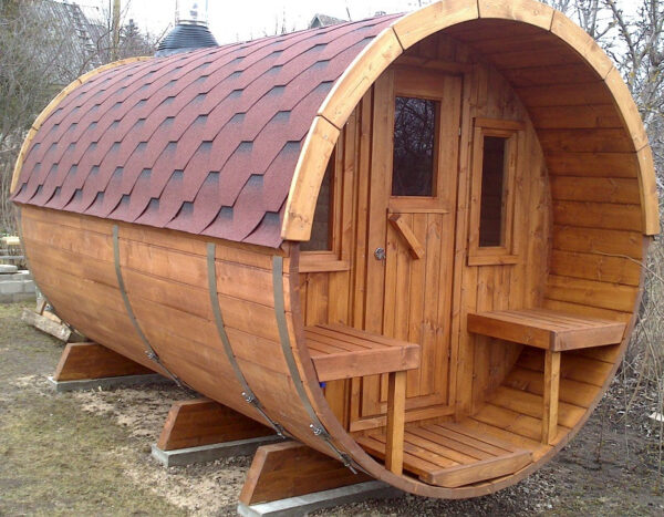 Sauna finlandese a botte da esterno diam 2 x 4m