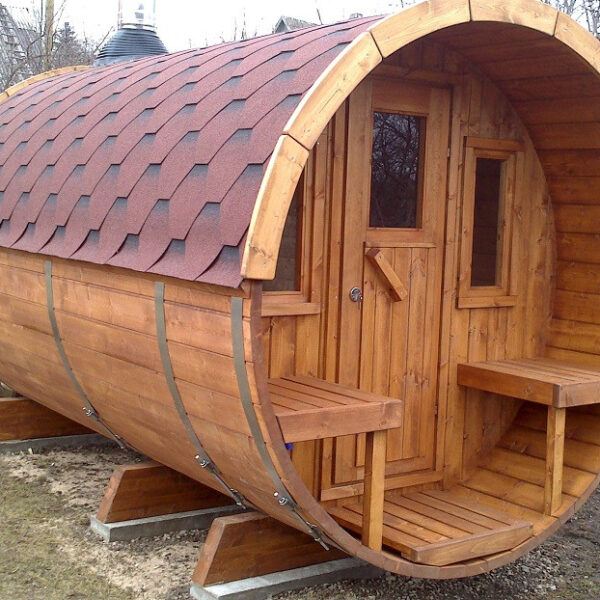 Sauna finlandese a botte da esterno diam 2 x 4m