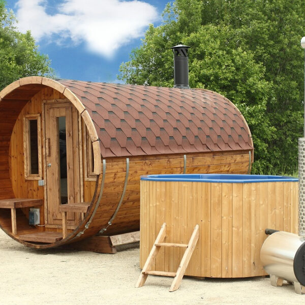 Sauna finlandese a botte da esterno diam 2 x 4m