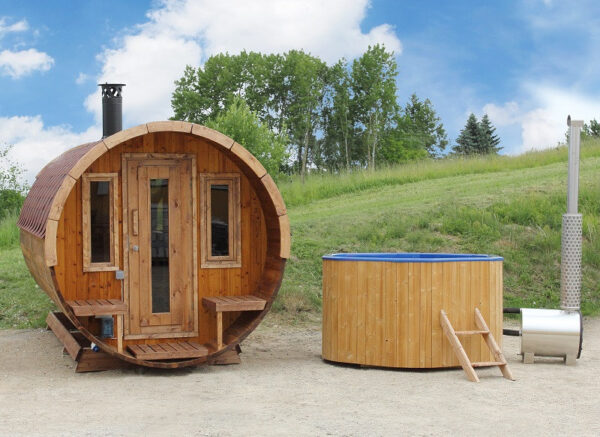 Sauna finlandese a botte da esterno diam 2 x 4m