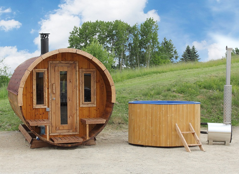 Sauna finlandese a botte da esterno diam 2 x 4m