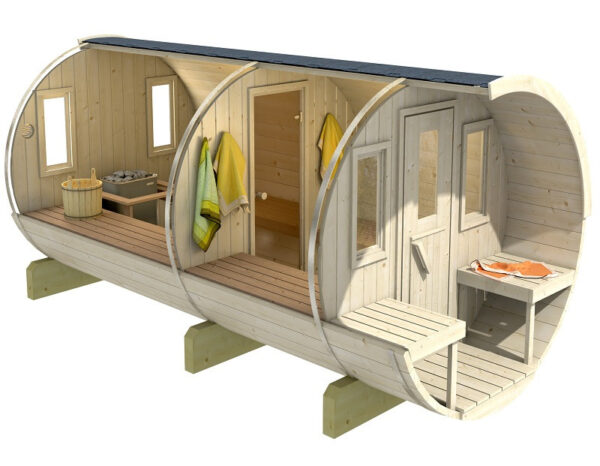 Sauna finlandese a botte da esterno diam 2 x 4m