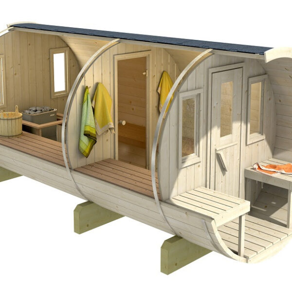 Sauna finlandese a botte da esterno diam 2 x 4m
