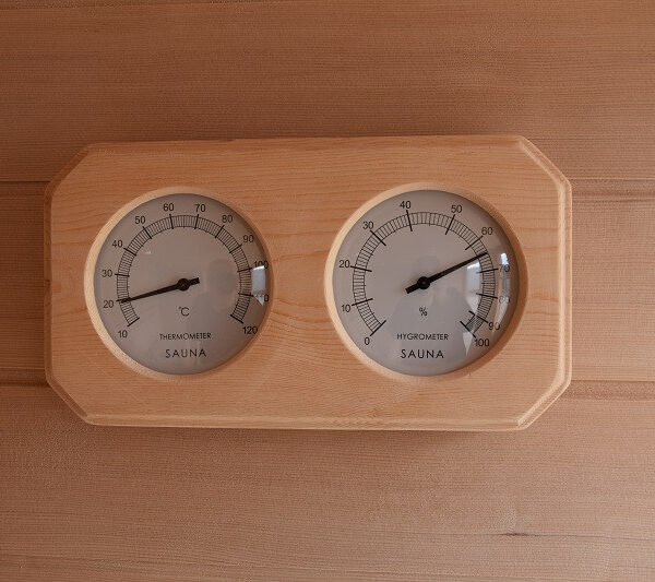 Sauna finlandese in hemlock canadese 3 posti con frontale vetrato