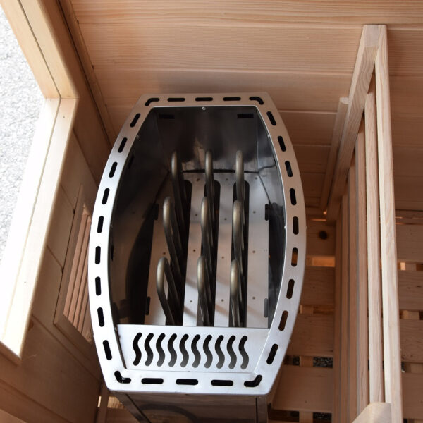 Sauna finlandese in hemlock canadese 3 posti con frontale vetrato