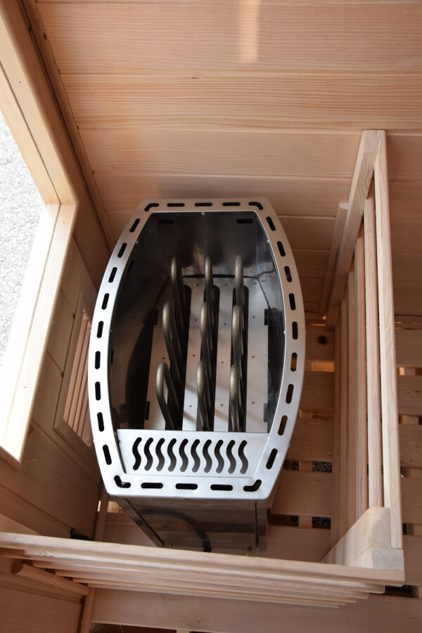 Sauna finlandese in hemlock canadese 3 posti con frontale vetrato