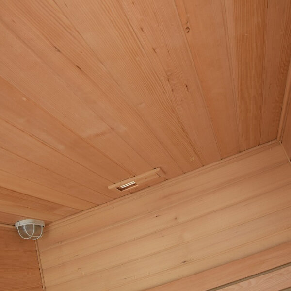Sauna finlandese in hemlock canadese 3 posti con frontale vetrato