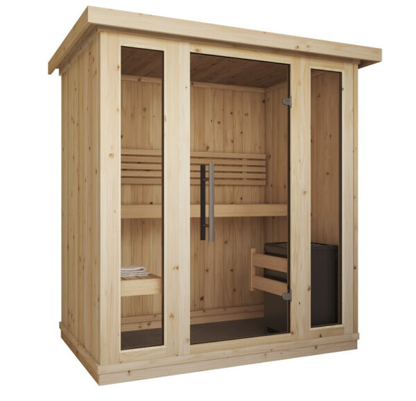 Sauna finlandese in tradizionale in abete nordico massiccio 178x120