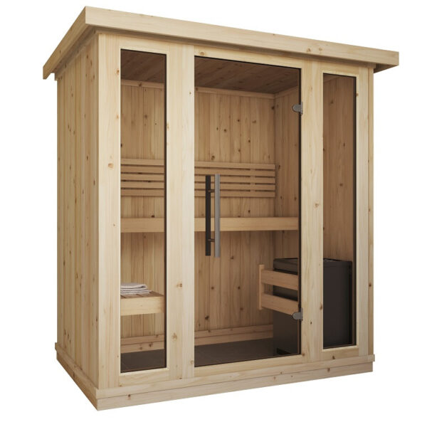 Sauna finlandese in tradizionale in abete nordico massiccio 178x120