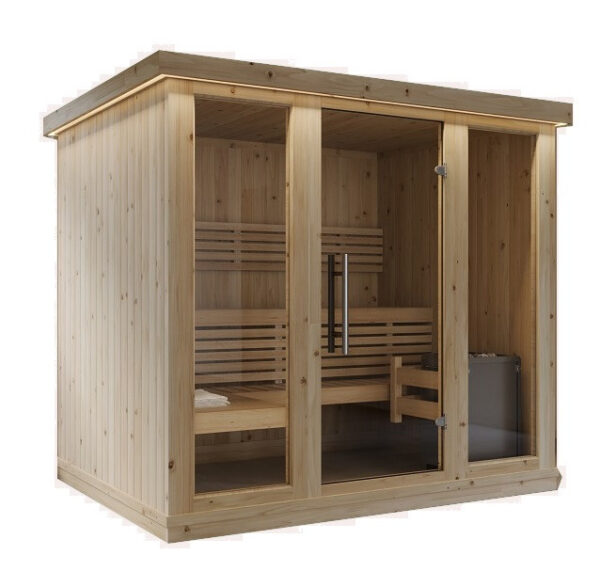 Sauna finlandese in tradizionale in abete nordico massiccio 207x164