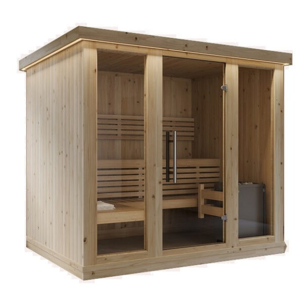 Sauna finlandese in tradizionale in abete nordico massiccio 207x164