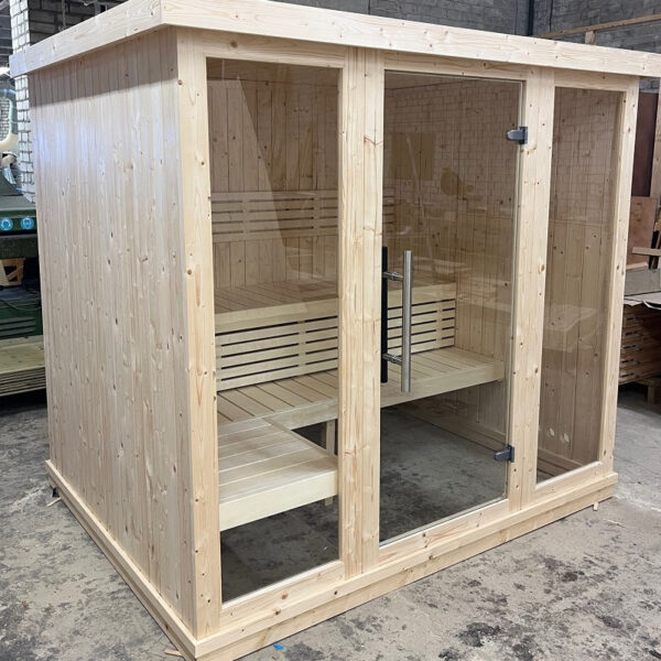 Sauna finlandese in tradizionale in abete nordico massiccio 207x164