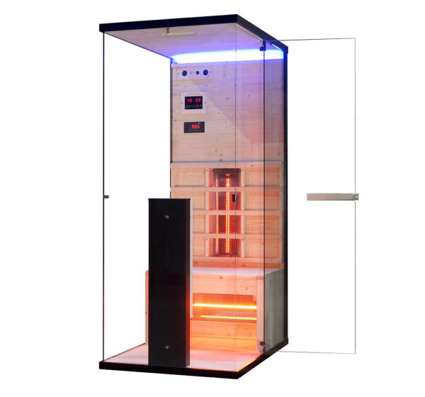 Sauna infrarossi vetrata 1 persona Full Spectrum 80x110 cm